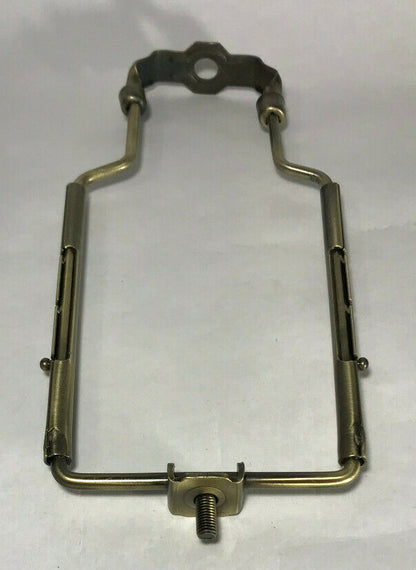 New 9"-11" Adjustable Heavy Duty Lamp Harp Shade Holder With Base, Antique Brass
