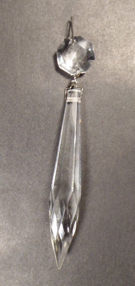 2 1/2" (63mm) LONG CLEAR CRYSTAL U-DROP PRISM CHROME PINS SOLD INDIVIDUALLY 153N