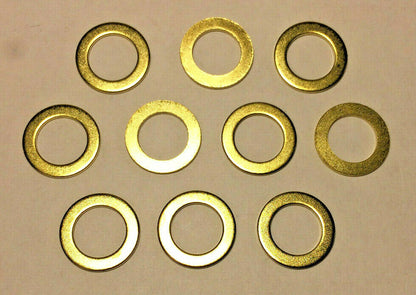 New Lot of 10, 5/8" Brass Plated Steel Washer Lamp Part, 1/8IP Slip (3/8") SW729