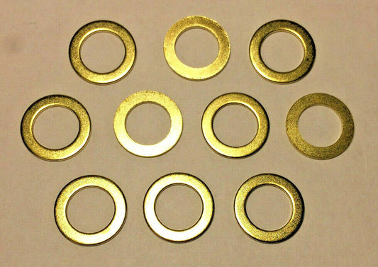 New Lot of 10, 5/8" Brass Plated Steel Washer Lamp Part, 1/8IP Slip (3/8") SW729