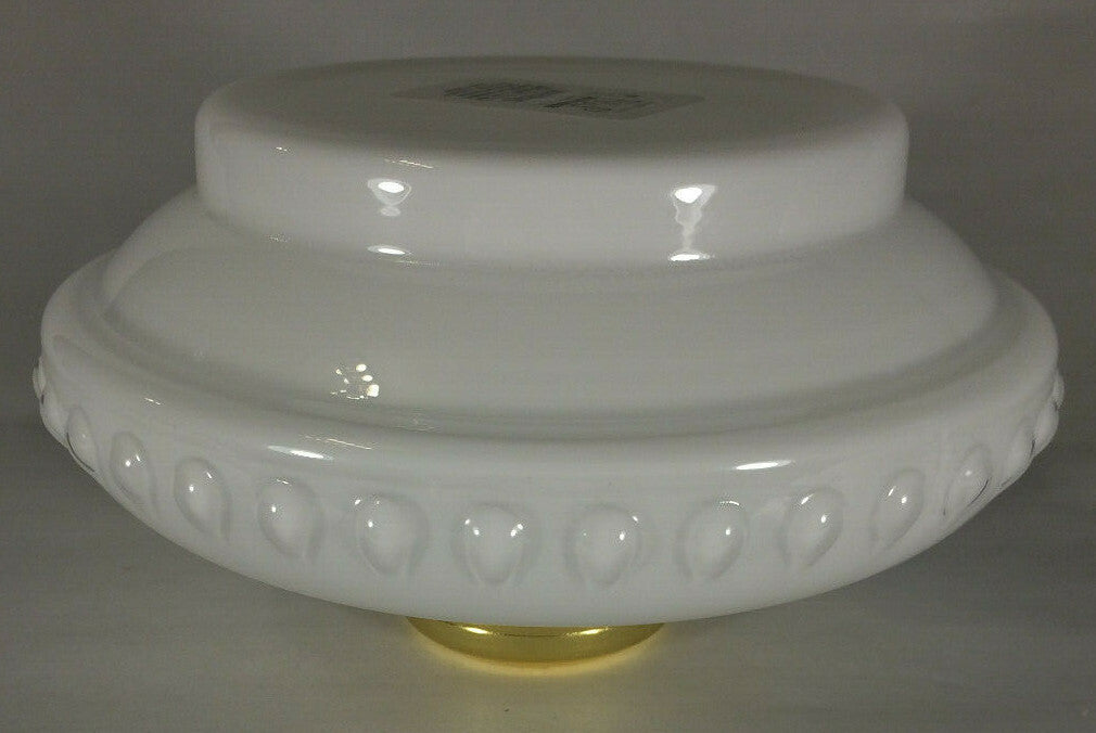 New Opal White Glass Oil Lamp Font For Cast Iron Wall Bracket No. 2 Collar #100