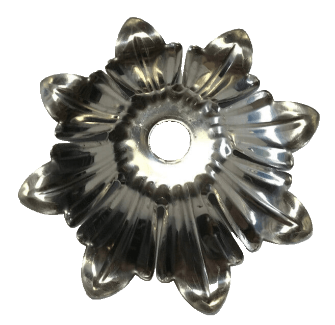 NEW 3 3/8" Stamped Unfinished Steel Bobesche, Slips 1/8IP (3/8"), 7/8" Height - Stone Door Lamps