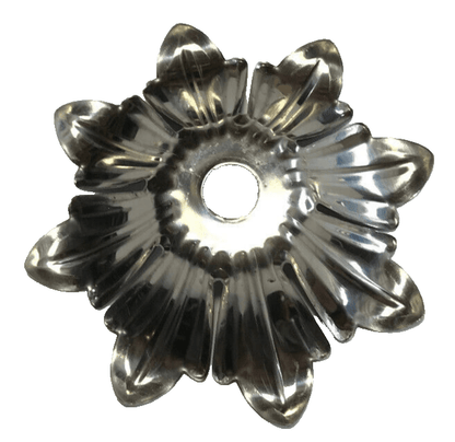 NEW 3 3/8" Stamped Unfinished Steel Bobesche, Slips 1/8IP (3/8"), 7/8" Height - Stone Door Lamps