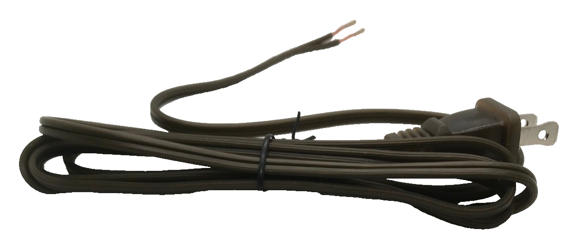 NEW 6' Antique Bronze 18/2 Plastic Covered Lamp Cord Plug Set SPT-1, U.L., CS706