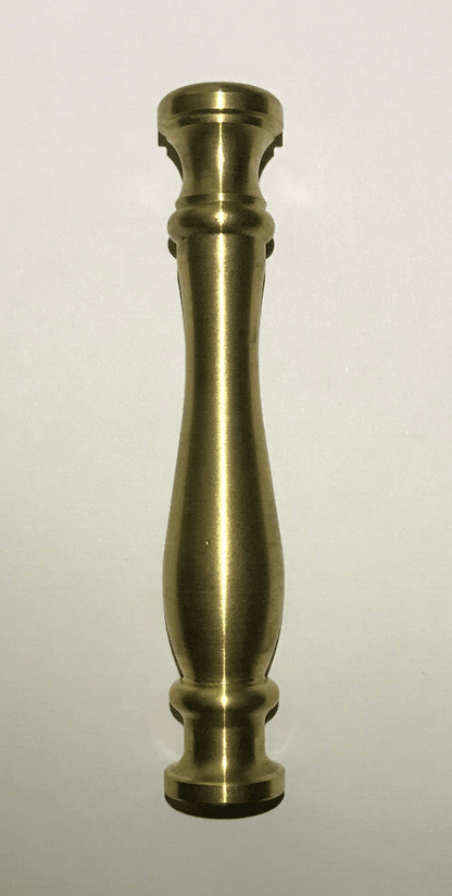 New 4 1/8" Unfinished Turned Brass Lamp Spindle, 1/8F (3/8"), 3/4" Dia. #LS943U - Stone Door Lamps