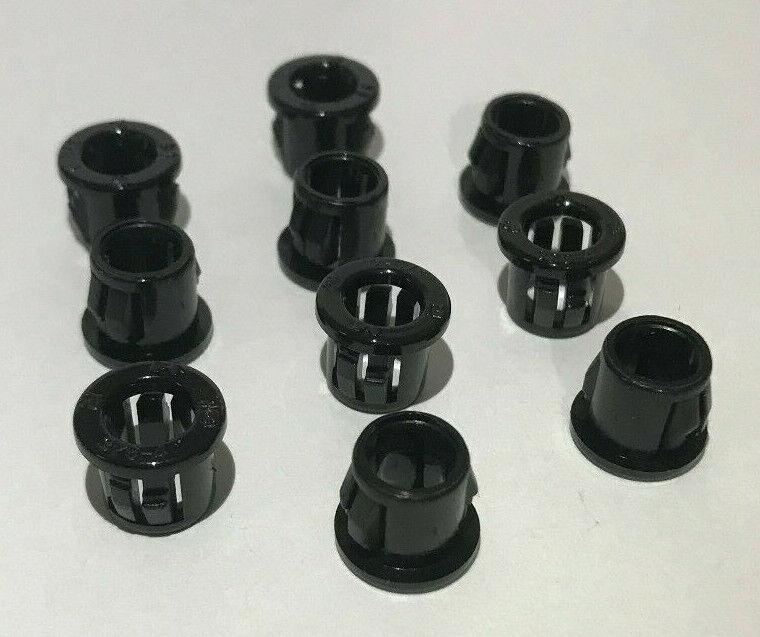New, Lot of 10, Black Nylon Snap - In SPT - 1 Lamp Cord Bushing, Fits 3/8" Hole - Stone Door Lamps
