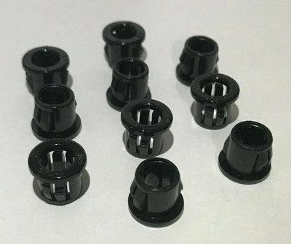 New, Lot of 10, Black Nylon Snap - In SPT - 1 Lamp Cord Bushing, Fits 3/8" Hole - Stone Door Lamps