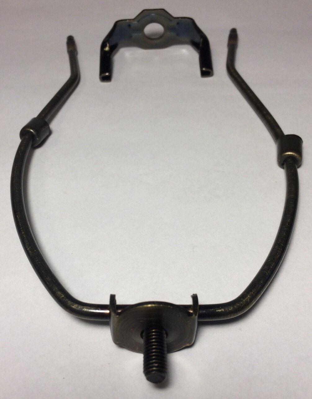 New 8" Brass Lamp HARP Shade Holder w/Base for Lamp Repair Antique Bronze Finish - Stone Door Lamps