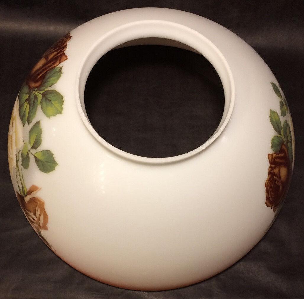 NEW 14" Dome Lamp Shade, Hand Blown English Roses, Table & Library Lamp #DS033 - Stone Door Lamps