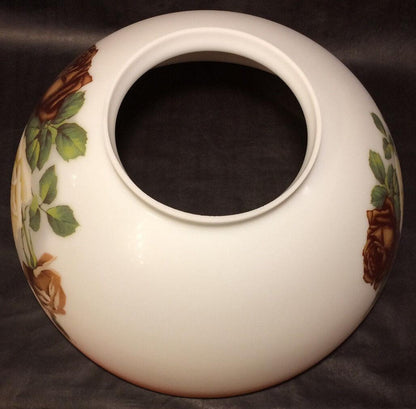NEW 14" Dome Lamp Shade, Hand Blown English Roses, Table & Library Lamp #DS033 - Stone Door Lamps