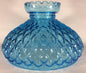 New 10" Light Blue Glass Diamond Quilted Student Lamp Shade w/ Crimp Top #SH403 - Stone Door Lamps