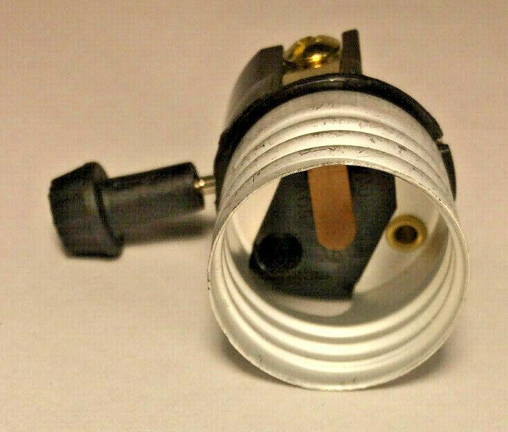 New On/Off Turn Knob Lamp Socket Interior, E26, Short Mandrel (Turn Knob) SO201i - Stone Door Lamps