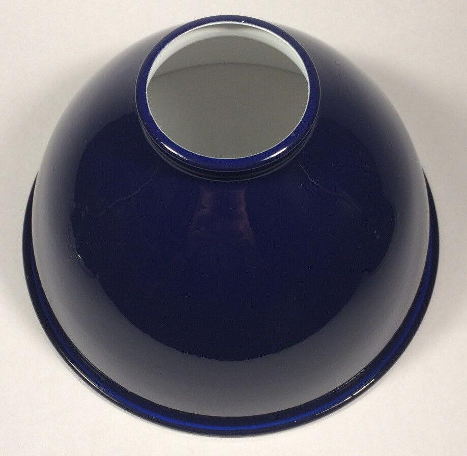 NEW 7 1/16" Metal Dome Lamp Light Shade Pendant Blue Porcelain Industrial Style - Stone Door Lamps