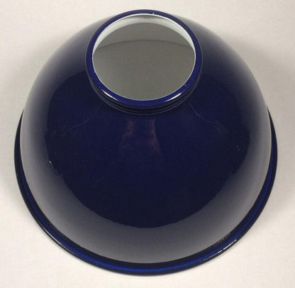 NEW 7 1/16" Metal Dome Lamp Light Shade Pendant Blue Porcelain Industrial Style - Stone Door Lamps