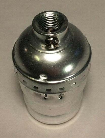 New Short Keyless Lamp Socket, Medium Base (E26), Nickel Finish #CS348N - Stone Door Lamps