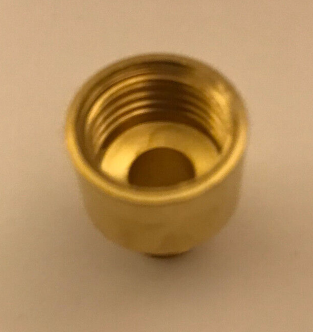 New Straight Nozzle Adapter Lamp Part , Unfinished Turned Brass, Tap 1/4F x 1/8M