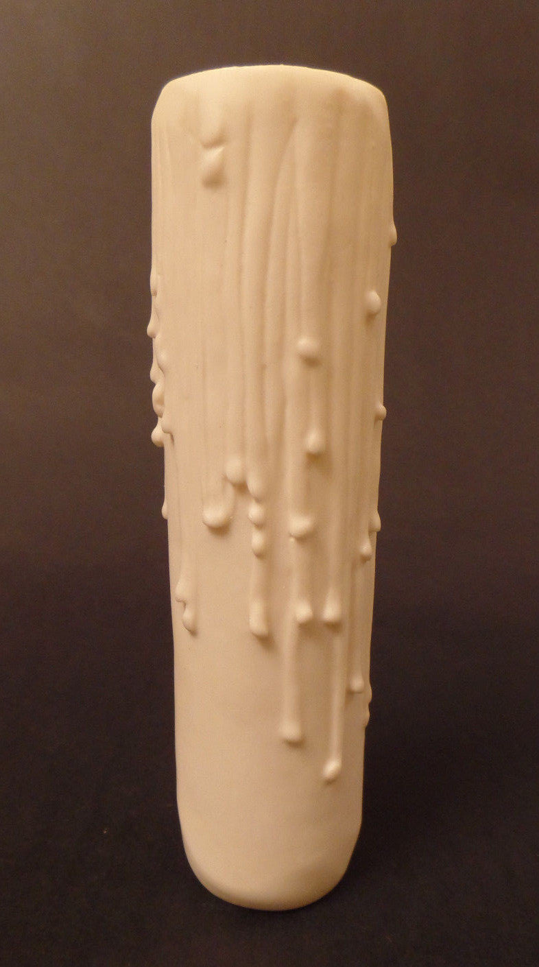 New 6" Flat  White PolyBeesWax Chandelier Lamp Candle Cover w/ Drips, Standard