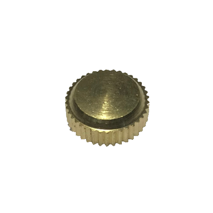 New Unfinished Brass Flat Knurled Bracket Cap, 9/16" dia., Tap 1/8F (3/8") BC704