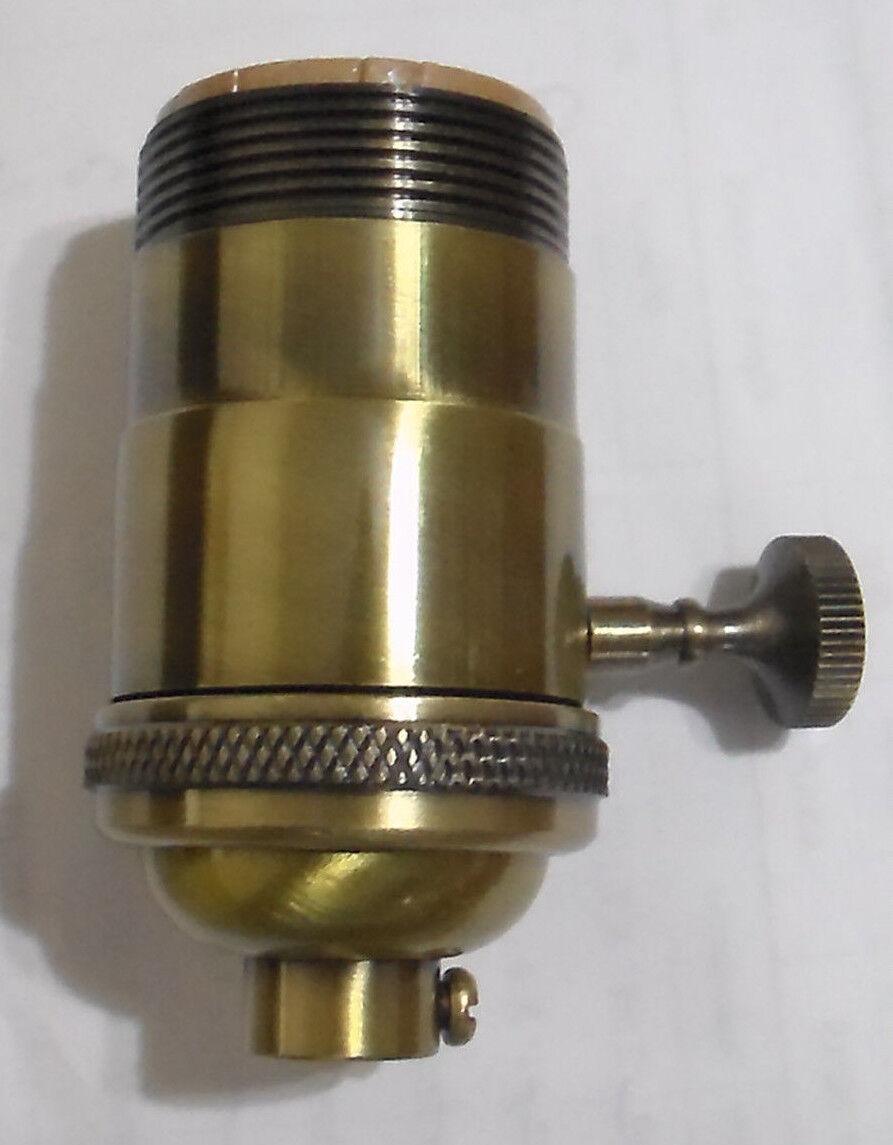 Antique Finish Brass INDUSTRIAL Look 3 - Way Heavy Duty Lamp Light Socket #SO240A - Stone Door Lamps