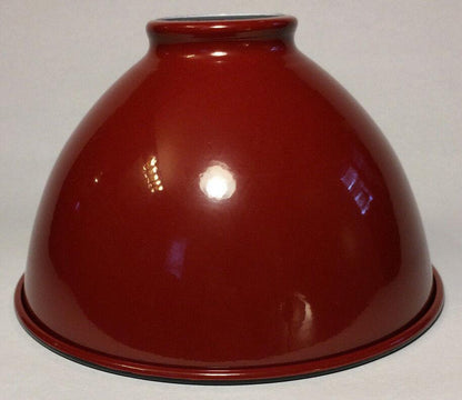 NEW 7 1/16" Metal Dome Lamp Light Shade Pendant Red Porcelain Industrial Style - Stone Door Lamps