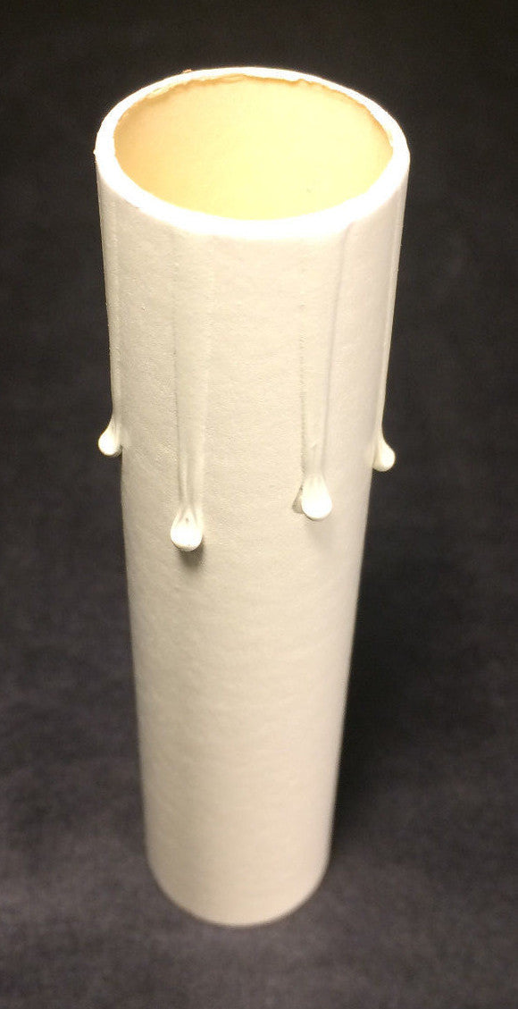 4" WHITE IVORY Paper Board Chandelier Candelabra CANDLE COVER with DRIPS  CC979I