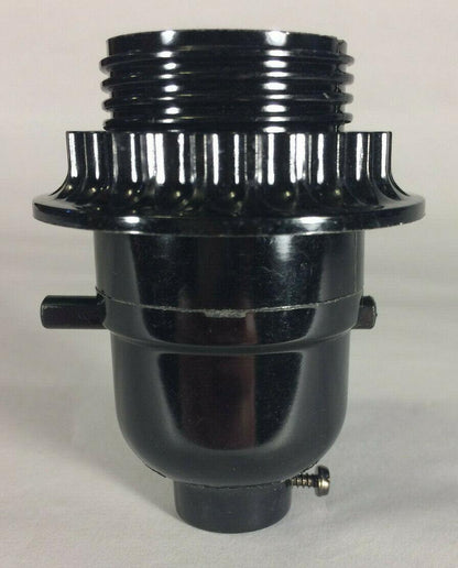 New Phenolic Bakelite On/Off Push - Thru Lamp Socket With Threaded Shell & Ring 83 - Stone Door Lamps