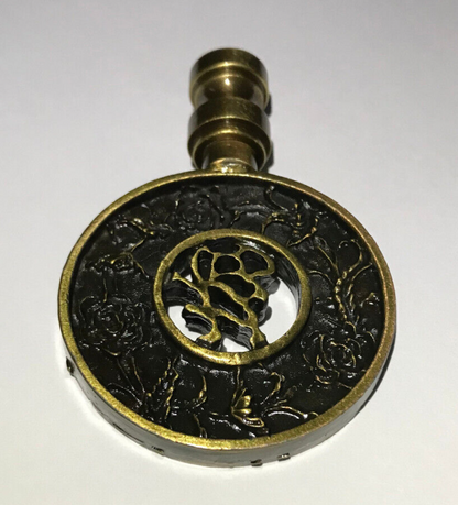 New 2 13/16" Brass Oriental Lamp Finial, Antique Brass Finish, 1/4-27F #BF167A