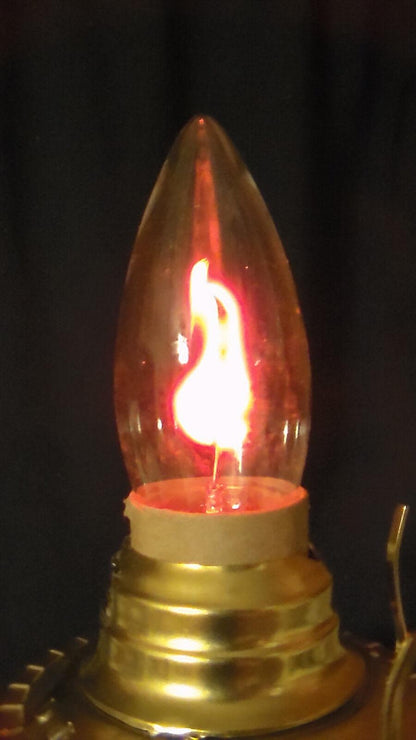 FLICKER FLAME CLEAR LAMP LIGHT BULB 3 watt CA - 10 STANDARD BASE FIRE 1500 HOURS - Stone Door Lamps