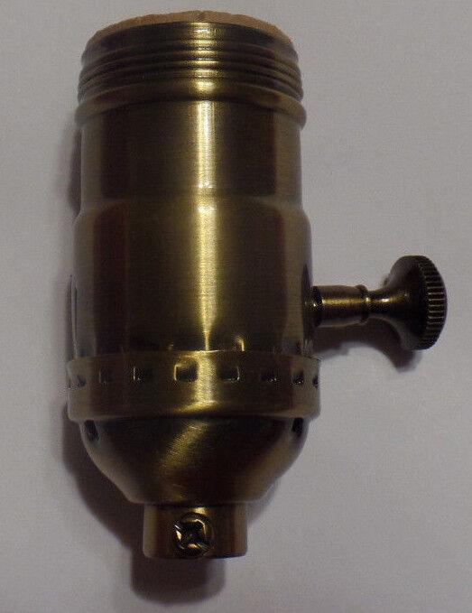 3 - way Uno Thread Antique Brass Early Electric Industrial Style Lamp Socket 270A - Stone Door Lamps