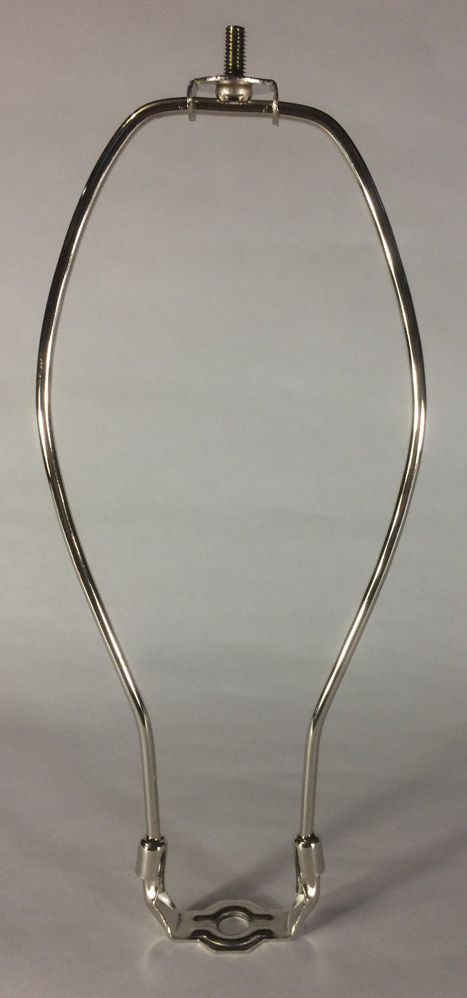 New 11" Nickel Finish Lamp HARP Shade Holder w/Base for Lamp Repair Lamp Part