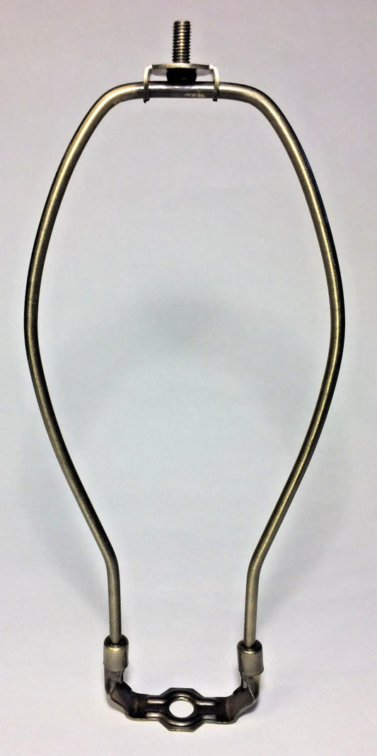 11" Antique Finish Heavy Brass Lamp HARP Shade Holder + Base for Lamp Repair