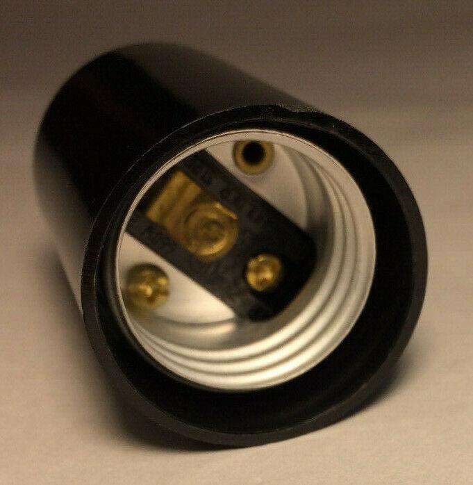 New Phenolic Bakelite 2 Piece Bottom Husk Socket, On/Off Turn Knob, Medium Base - Stone Door Lamps