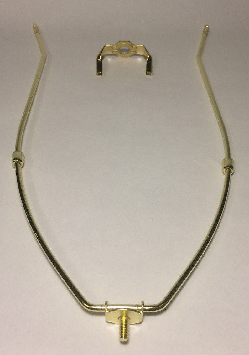 13" Brass Plated Lamp Harp w/ Base Protective Coating, regular weight  #HAR65