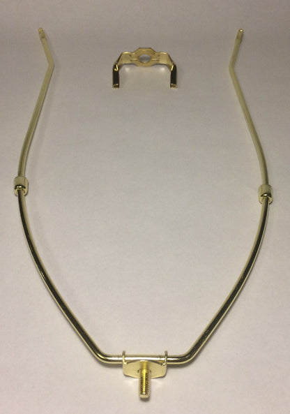 13" Brass Plated Lamp Harp w/ Base Protective Coating, regular weight  #HAR65