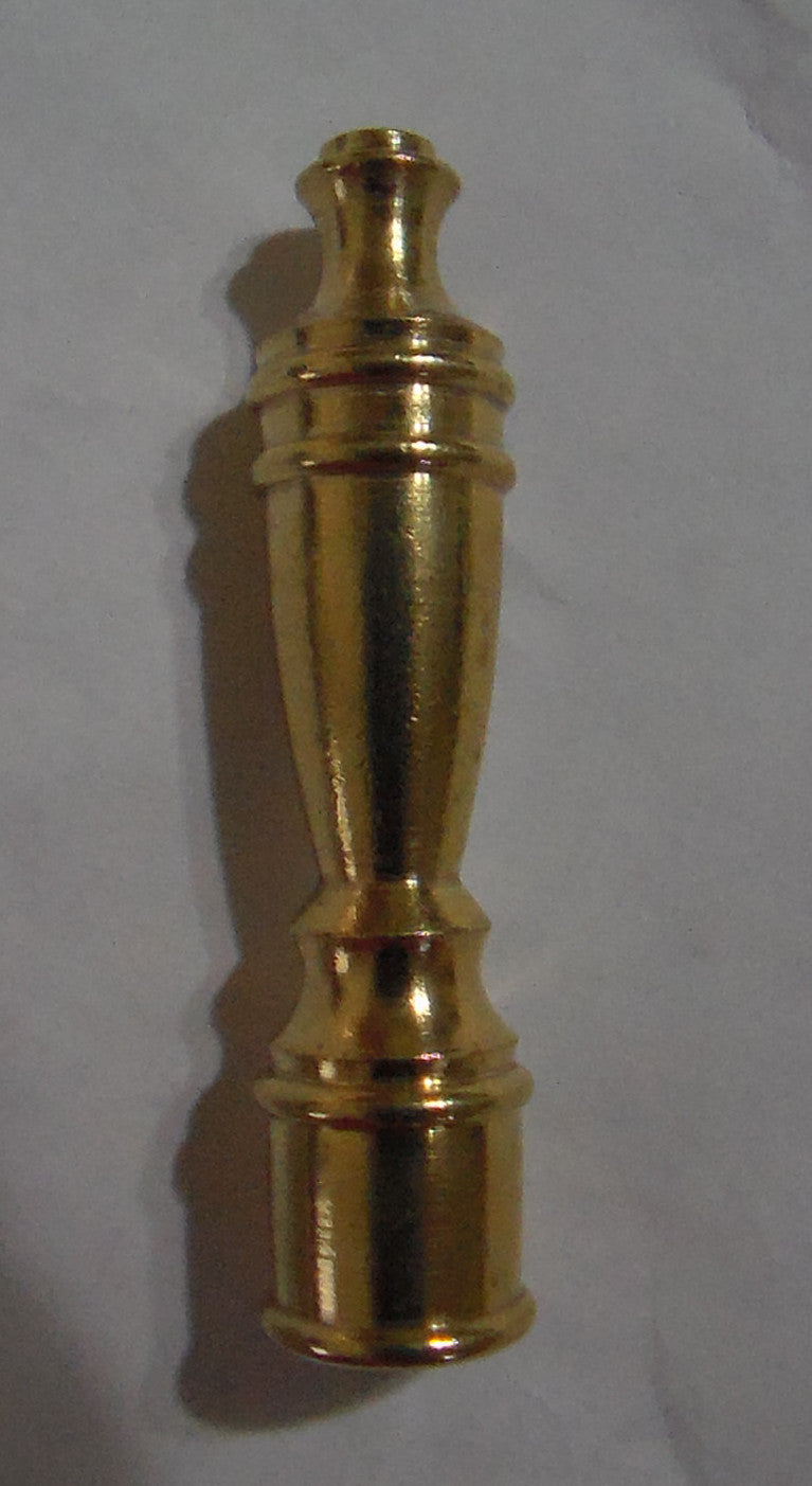 NEW 2 3/8" Brass Lamp Shade Harp Finial - Unfinished Brass  1/4-27F #FIN52U