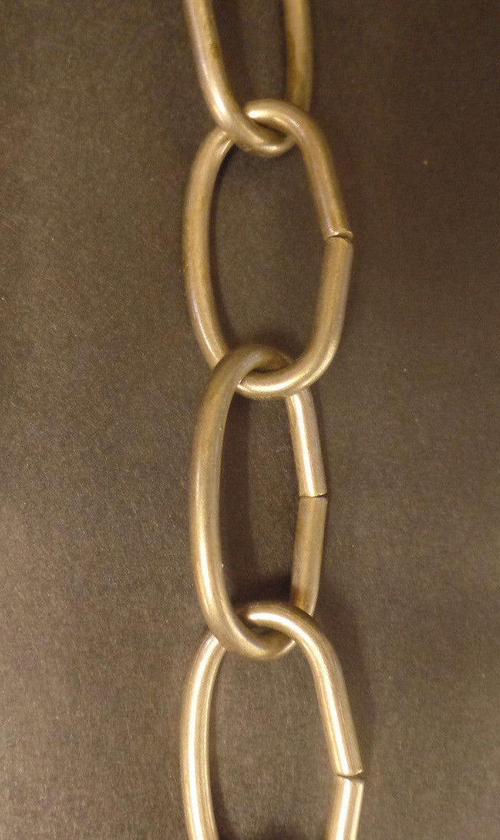 New 3' Antique Brass Finish 8 Gauge Steel Chandelier Fixture Oval Lamp Chain