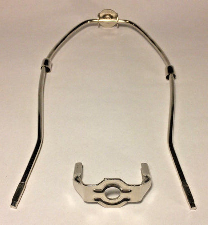 New 11" Nickel Finish Lamp HARP Shade Holder w/Base for Lamp Repair Lamp Part - Stone Door Lamps