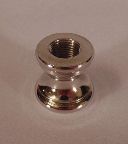 New Nickel Plated Turned Brass Lamp Neck, 1/8F (3/8"), 15/16" Ht. NN867N - Stone Door Lamps