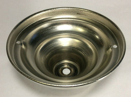 New 5 1/4" Diameter Brass Fixture Canopy w/ Nickel Finish, 2 3/4" Deep, #CA830N