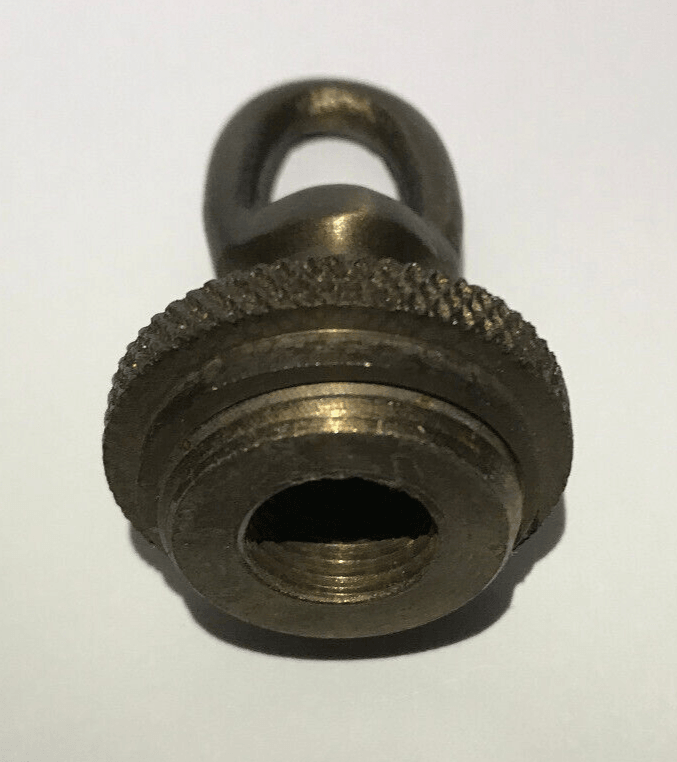 New 1 3/4" Antique Bronze, Brass Screw Collar Loop For Canopy W/ Wire Way, 1/4F - Stone Door Lamps
