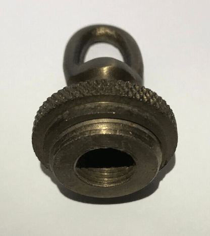 New 1 3/4" Antique Bronze, Brass Screw Collar Loop For Canopy W/ Wire Way, 1/4F - Stone Door Lamps