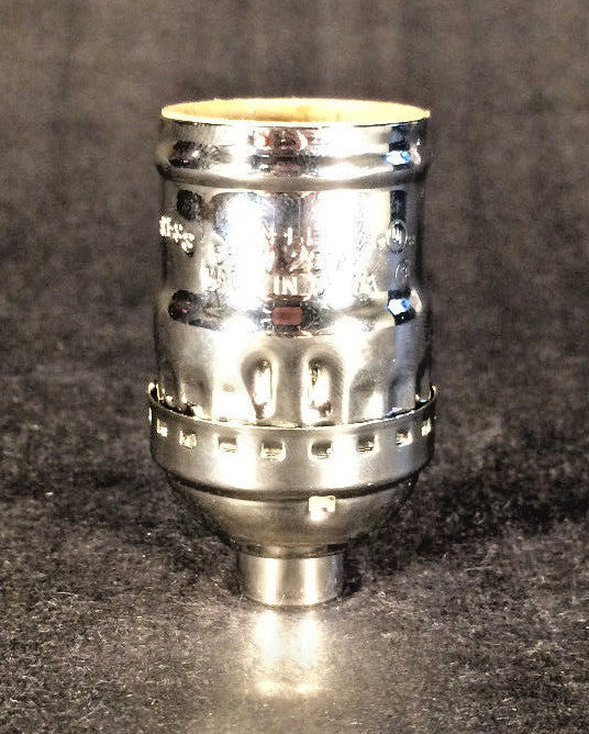 New Brass Short Keyless Early Electric Industrial Style Nickel Lamp Socket #291N