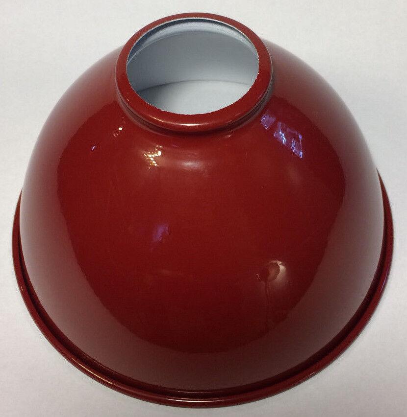 NEW 7 1/16" Metal Dome Lamp Light Shade Pendant Red Porcelain Industrial Style - Stone Door Lamps