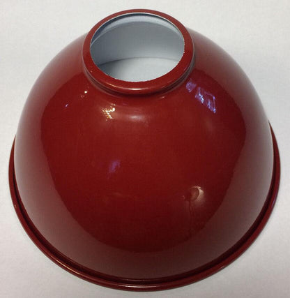 NEW 7 1/16" Metal Dome Lamp Light Shade Pendant Red Porcelain Industrial Style - Stone Door Lamps