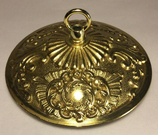 New 5 1/2" Victorian Die Cast Brass Ceiling Canopy Kit, Polished & Lacquered 808 - Stone Door Lamps