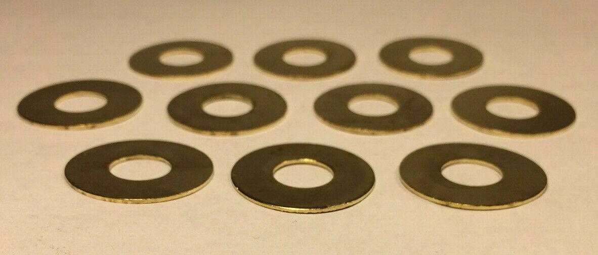 New Lot of 10, 1" Brass Plated Steel Washer Lamp Part, 1/8IP Slip (3/8") #SW730 - Stone Door Lamps