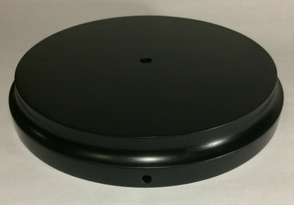 New 9" Modern Style Black Wooden Lamp Base w/ Wire Way Hole, Tapered Edge WB311B