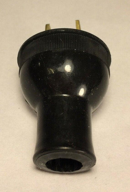 New Large Black Round Cord Plug For Large Round Wire, Cooper Brand #LP558 - Stone Door Lamps