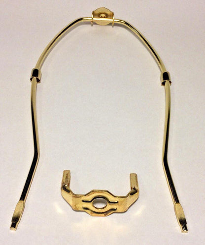 New 11" Brass Lamp HARP Shade Holder w/Base for Lamp Repair, Regular weight - Stone Door Lamps