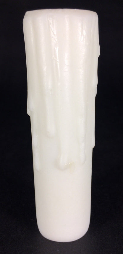 NEW 4" IVORY PolyBeesWax Chandelier Candelabra Candle Cover with DRIPS  CC910I